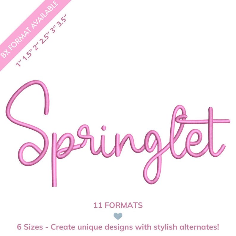 Springlet Embroidery Font | Script Alphabet With Handmade Look | 6 ...