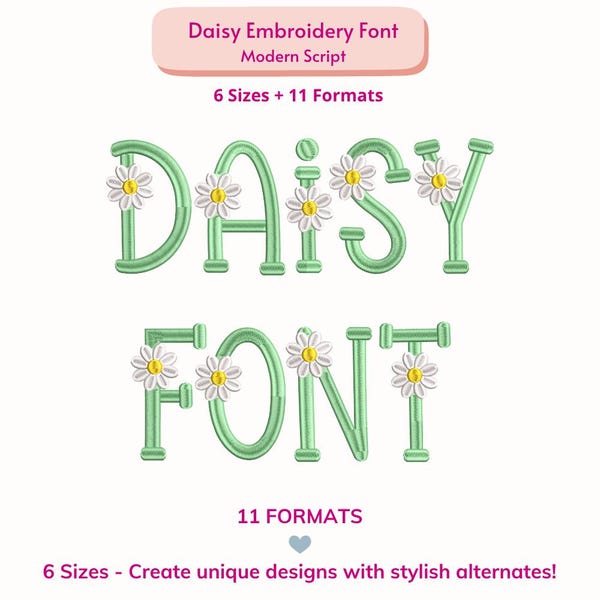 Daisy Flower Embroidery Font, Retro 70s Alphabet with Groovy Daisies, Spring Floral Machine Embroidery Design, Full Lettering Set