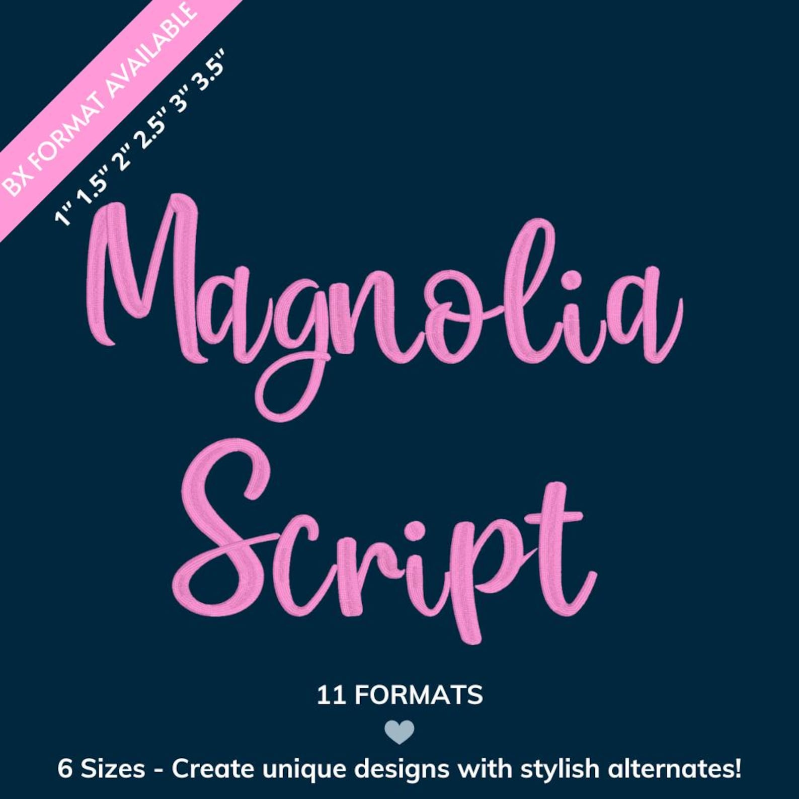 Magnolia Script Embroidery Font, Modern Handwritten Alphabet for ...