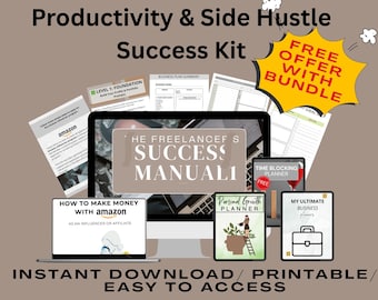 Side Hustle Planner Bundle | Entrepreneur Productivity System (PDF Download)