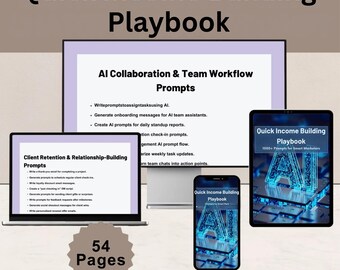 AI Side Hustle Anleitung | Income Building Playbook, ChatGPT Prompts (Digitaler Download)