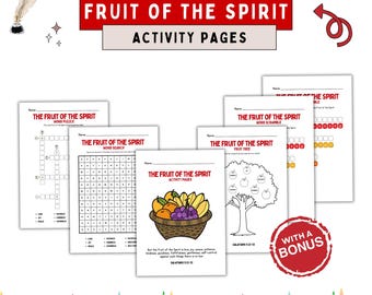 Fruit of the Spirit Activity Pages: Bible Word Puzzles & Coloring (PDF Download)