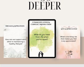 Let’s Go Deeper | 100 Digital Conversation Cards for couples