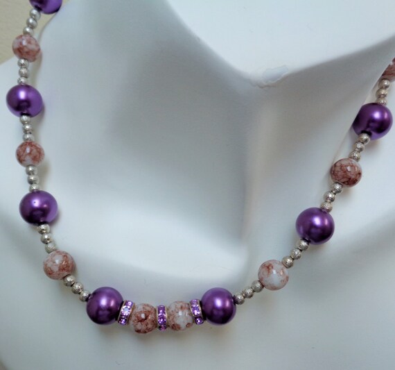 Violet Necklace Bracelet and Earring Set - Purple Natural Aventurine Jewelry Set - Bridesmaid Gift Set - Women Accessories - Ready to Ship!