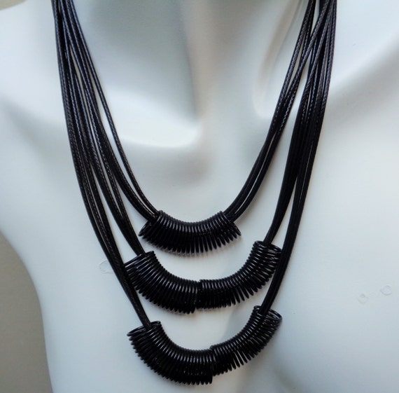 Multi strand cheap leather necklace