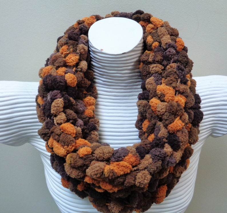 Chunky Tonal Cowl Scarf Endless Loom knit Cowl Infinity Neck Etsy