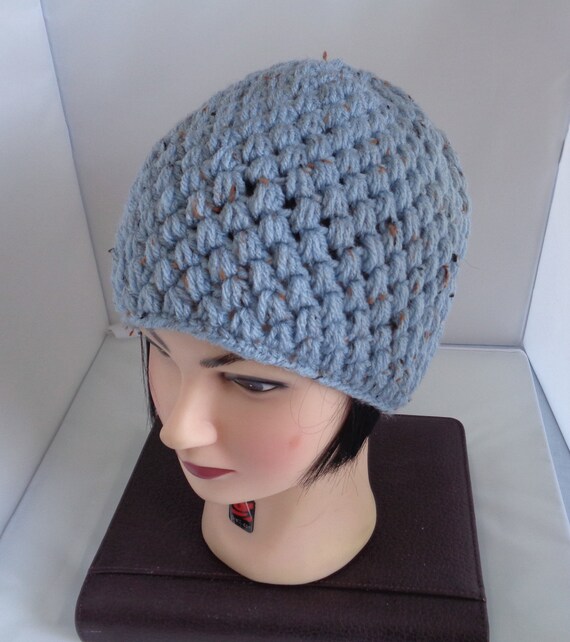 Unisex Baby Blue Crochet Hat, Skull dress, Unisex Toque Crochet Beanie Hat, Unisex Crochet Hat, Winter Beanie Hat, Winter Crochet Toque