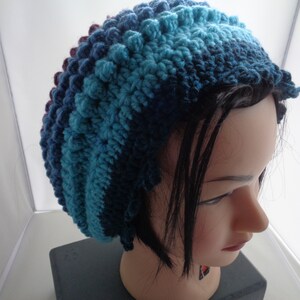 Multi colored Slouchy Beanie Hat, Crochet & Knit Winter Hat, Cold Weather Accessory, Skull Dress, Slouchy Hat, Winter Hat, Gift for her