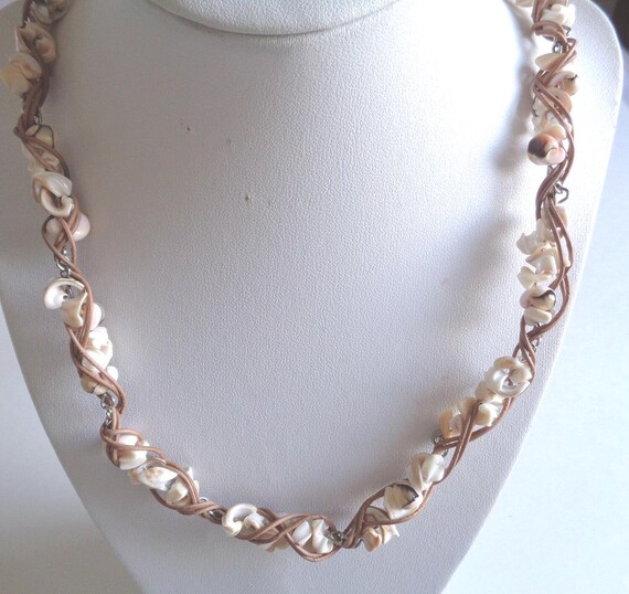 Puka Shell Necklace, Natural Beachy Pendant on 24" Leather Cord, Handmade Boho Jewelry, Perfect Gift for Her, Boho Summer Gift, Ideal gift