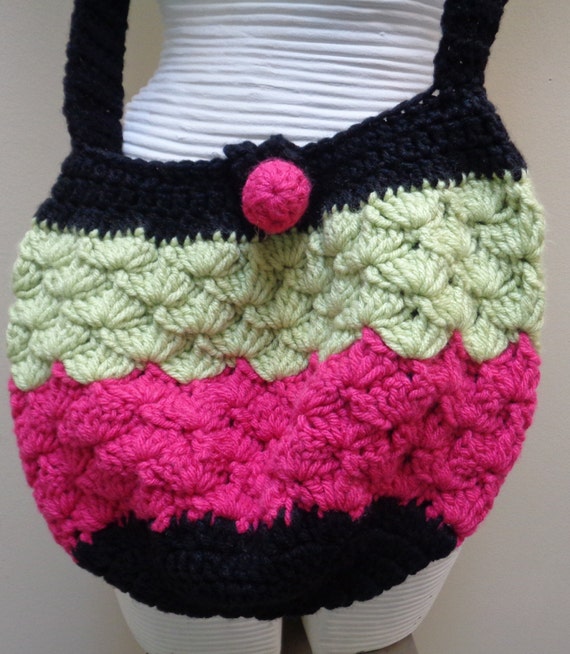 pink crochet bag