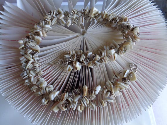 Handmade Earthy Puka Beaded Necklace, Artistic Boho Jewelry With Mixed Beads  & Silver Accents, Unique Statement Piece, Elegant Gift for her