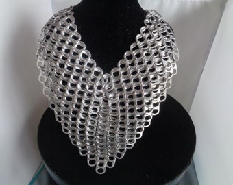 Upcycled Pop Tab Statement Necklace: Eco-Friendly Chainmail Style