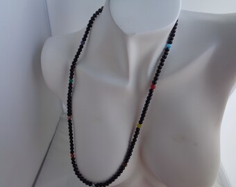 Black Onyx with Chakra Beads Bracelet/Necklace. Chakra Necklace, Beaded Necklace, Fashion Jewelry, Yoga Necklace, Versatile