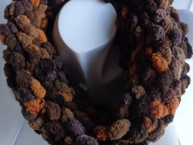 Chunky Tonal Cowl Scarf Endless Loom knit Cowl Infinity Neck Etsy