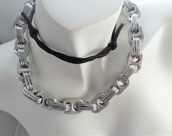 Upcycled Soda Tab Chain Necklace: Eco-Friendly Statement Jewelry