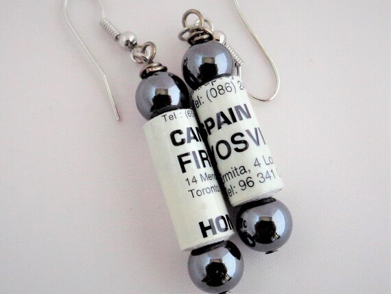 Eco-Friendly Handmade Paper Earrings, Sustainable Wearable Art, Upcycled Paper Jewelry, Eco-conscious with a Punk Edge,Bold Artistic Fashion