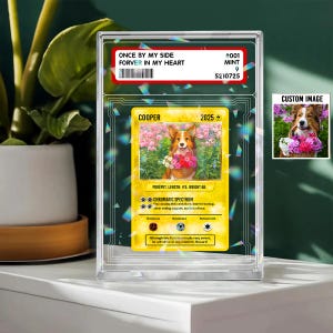 Custom Poke-Style Collectible Photo & Text Game Card – Poke Card Gift for Pet Lover, Geeky Pet Memorial Gift, Add Your Pets To Our Poke Card