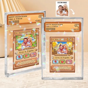 Personalized Couple Poke Love Acrylic Card, Photo Anime Wedding Card, Romantic Keepsake, Anime-Inspired Love Gift, Couple Acrylic Hologram