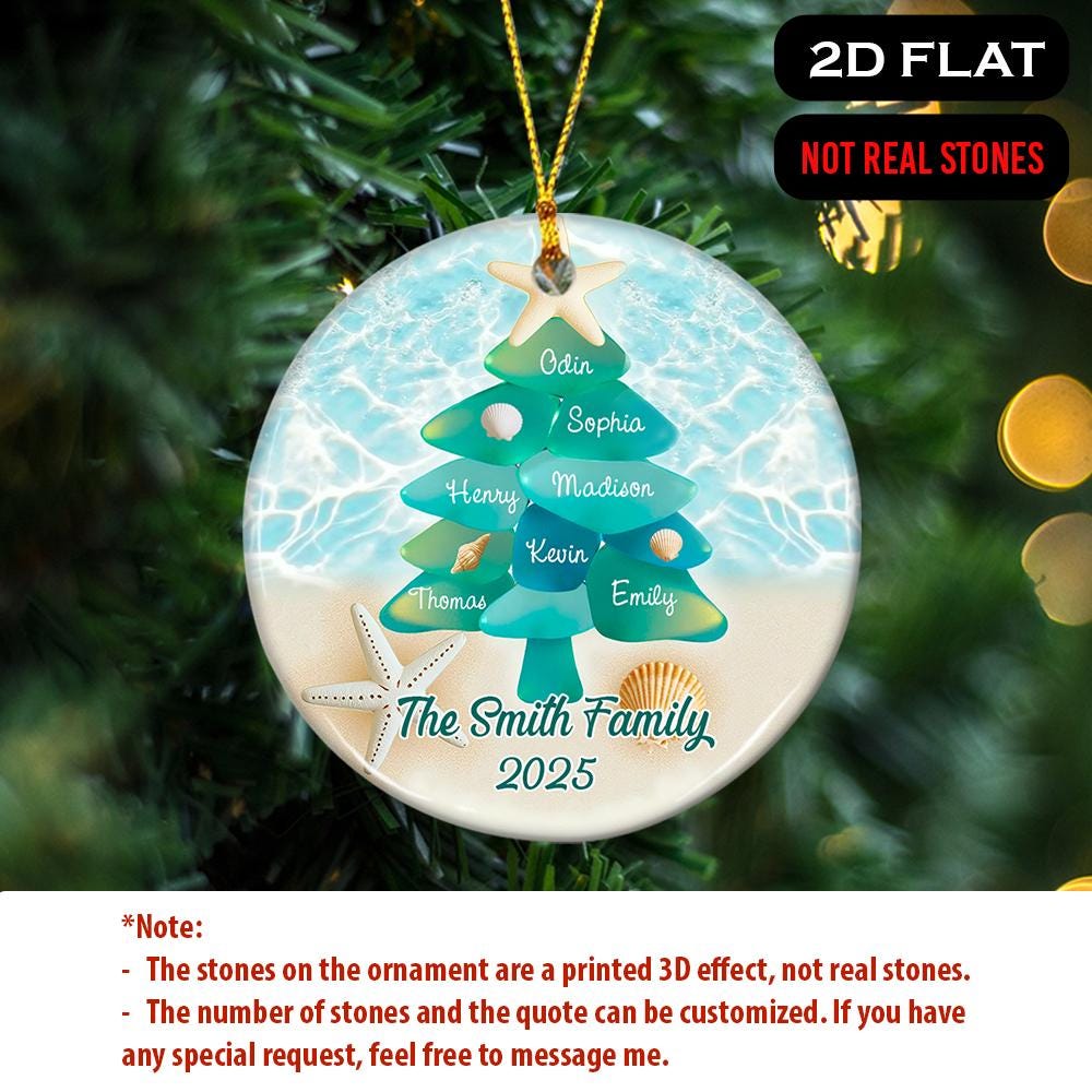 Custom Ornament Personalized Sea Glass Family Tree Ornament, Christmas  Family Ornament, Sea Glass Holiday Keepsake Gift, Family Keepsake, Family  Gift - Israel Custom Ornaments
