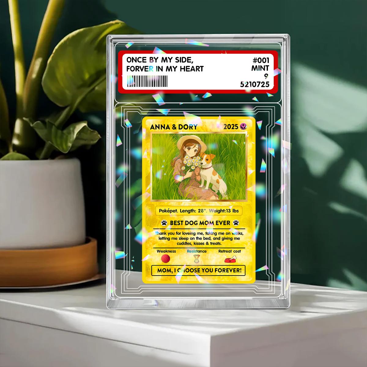 Custom Dog Mom Photo Poke Style, Pet Photo Hologram Acrylic