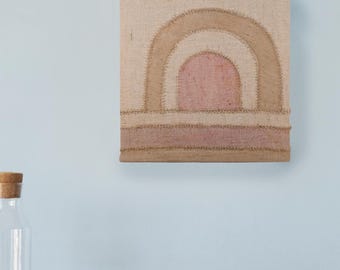 Handmade Japandi Art Textile Wall Hanging: Boho Woven Tapestry, Neutral Textile Art