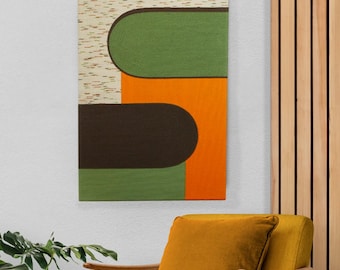 Large Dopamine Decor Textile Wall Hanging: Modern Japandi Textile Decor