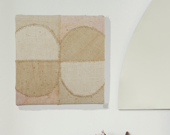 Textile Wall Hanging Japandi Art Handmade Wabi Sabi Wall Sculpture: Boho Rustic