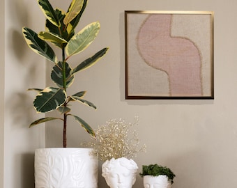 Handmade Textile Wall Japandi Art Hanging: Boho Woven Tapestry, Neutral Textile Art