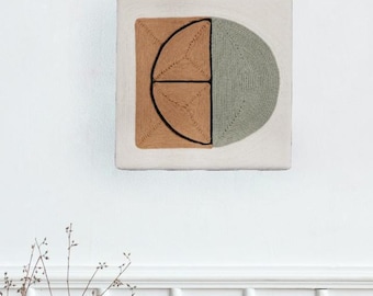 Handmade Textile Wall Hanging: Terracotta Sage Woven Tapestry