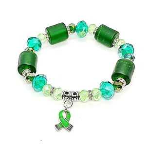Green Awareness Ribbon, Cerebral Palsy Awareness, Liver Cancer, Mental Health Awareness, Liver Disease, Statement Piece, Awareness Bracelet