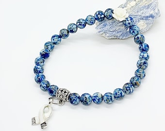 Knochen Krebs Bewusstsein, Lung Cancer Awareness, Lung Cancer Schmuck, Knochen Krebs Schmuck, weißes Band, Skoliose Bewusstsein, Einzigartiger Schmuck