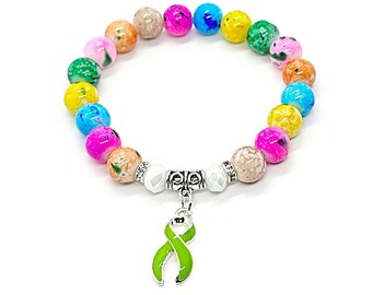 Borreliose Bewusstsein, Bewusstsein Armband, Bunte Armband, Borreliose Schmuck, Borreliose Schmuck, Einzigartige Armbänder, Einzigartige Geschenke