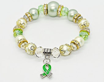 Collana Nastro Verde Salute Mentale - Ciondolo In Acciaio Inox Con Scritta 'Mental Health' - Regalo Di Supporto E Sensibilizzazione