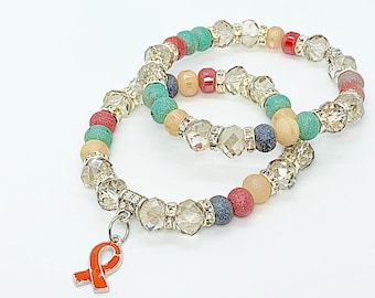 Multiple Sclerosis Awareness, Leukemia Awareness, Kidney Cancer, Inspirational Gift Idea, Mother's Day Gift Guide, Orange Awareness Ribbon
