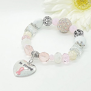 Breast Cancer Awareness, Pink Awareness Ribbon Bracelet, Breast Cancer Awareness Jewelry, Pink Awareness Ribbon Jewelry, Hope Bracelet