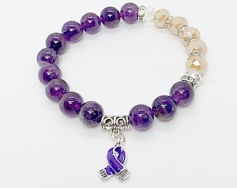 Lila Bewusstseinsband, Lupus Awareness, Fibro Awareness, Awareness Schmuck, Krebs Bewusstsein Schmuck, Einzigartiger Schmuck, Geschenk für Sie