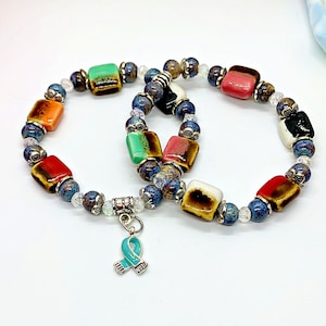 Prostate Cancer Awareness, Chronic Illness Awareness, Trisomy 18, Awareness Bracelets, Unique Awareness Jewelry, Unique Handmade Jewelry