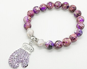 Lila Bewusstseinsband Armband, lila Bewusstseinsband Schmuck, Lupus Bewusstseinsarmband, Fibro Bewusstseinsarmband, Epilepsie Armband