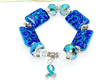 Sklerodermie-Bewusstseinsarmband, Krebs-Bewusstseinsarmband, Teal-Band-Bewusstseinsarmband, PCOS-Bewusstseinsarmband, Teal-Bewusstseinsarmband