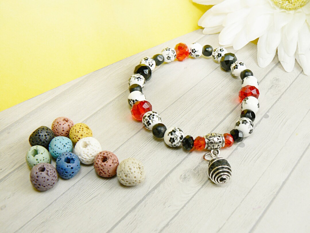 Aromatherapy Lava Bead Bracelet Essential Oil Bead Bracelet Etsy