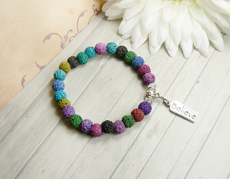 Aromatherapy Bead Bracelet Essential Oil Bead Bracelet Lava Etsy
