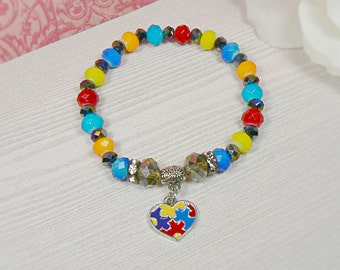 Autism Awareness Bracelet, Autism Jewelry, Autism, Autism Awareness, Support a Cause, Autism Bracelet, Autism Bracelets, Colorful Bracelet