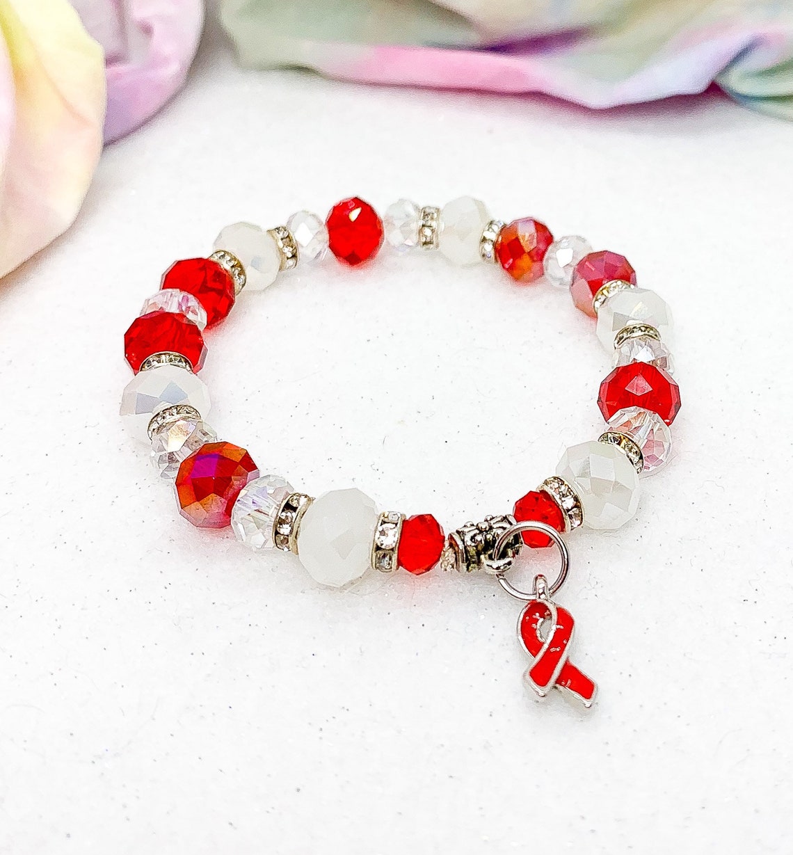 Heart Disease Awareness Bracelet Stroke Awareness Bracelet Etsy