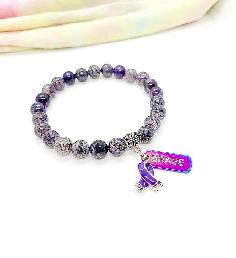 Purple Awareness Ribbon, Lupus Awareness, Gemstone Jewelry, Awareness ...