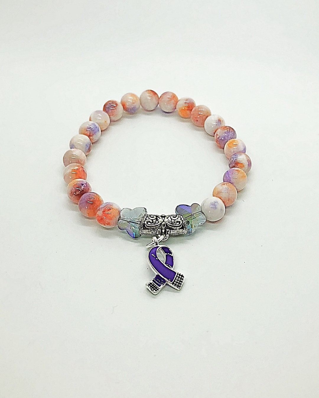 Purple Awareness Ribbon Bracelet, Purple Awareness Ribbon Jewelry ...