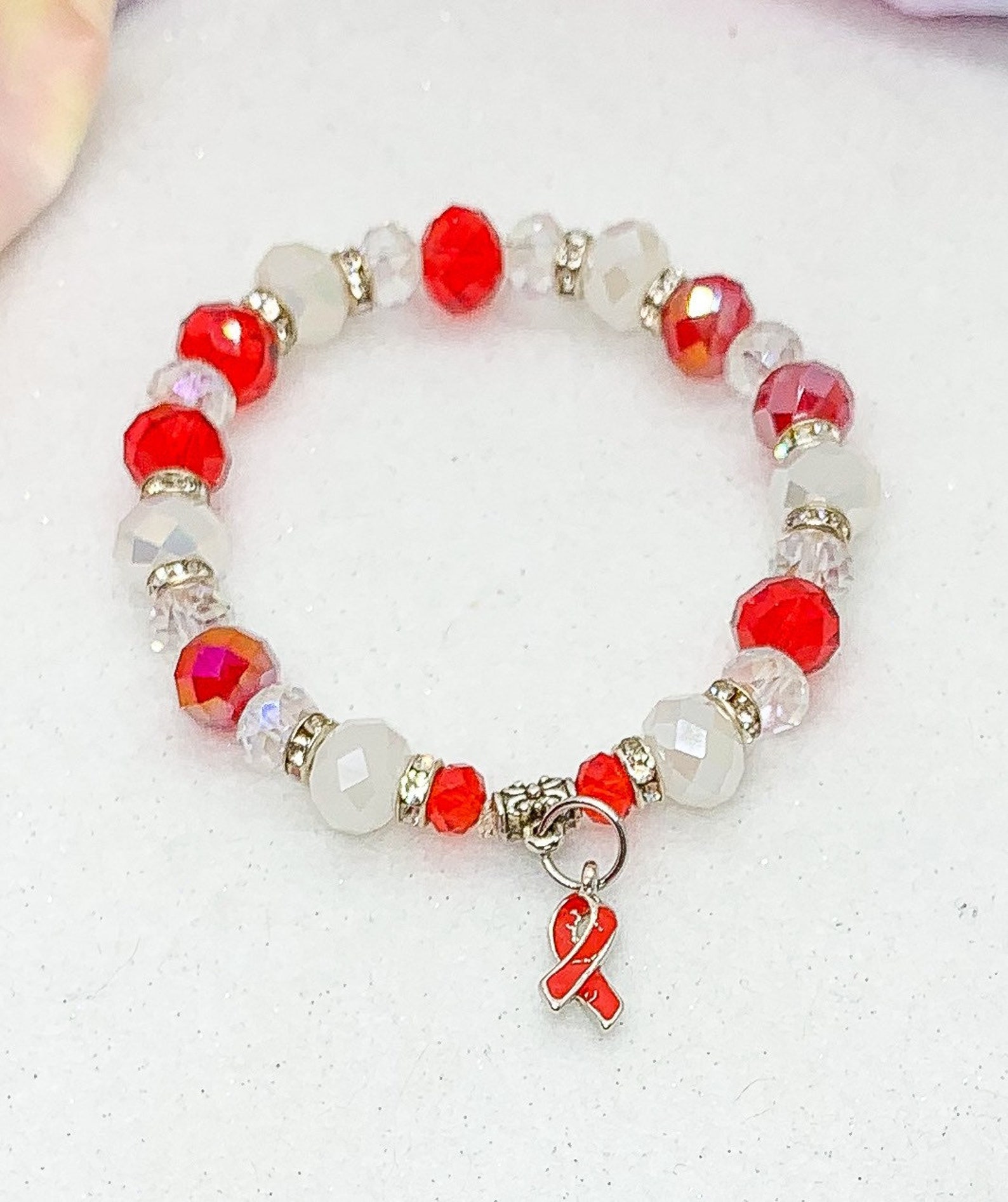 Heart Disease Awareness Bracelet Stroke Awareness Bracelet Etsy