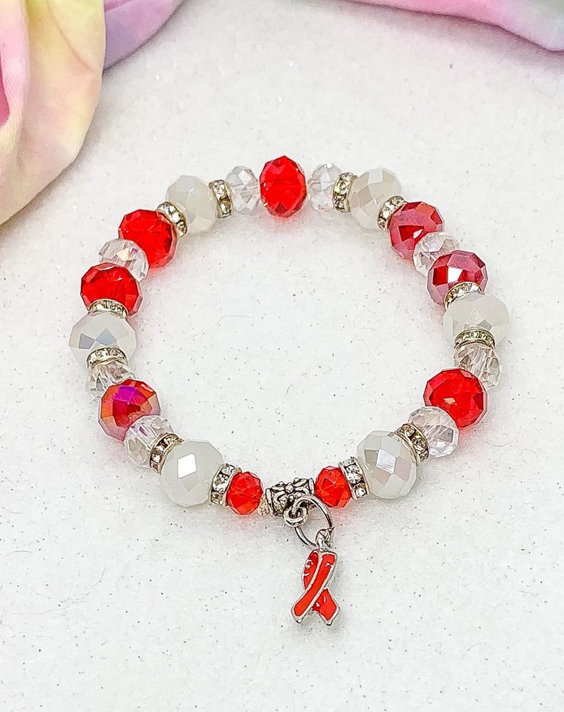 Heart Disease Awareness Bracelet Stroke Awareness Bracelet Etsy