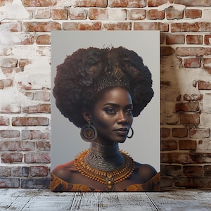 African Tribal Woman Poster, Black and White Wall Art, Ethnic Digital Download, Afrocentric Home Decor