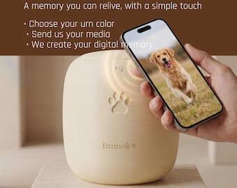 NFC Pet Urn – Hold your phone close to relive a memory – We'll set it all up – PLA (3D-printed thermoplastic) urn