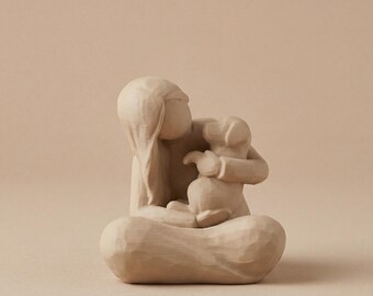 Dog Memorial Statue – “Forever” Sculpture – Eternal Love Memorial – 3D Print – Minimal Design